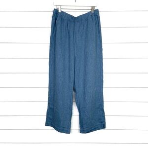 NWT Patagonia Garden Island Wide Leg Pants Chambray Still Blue Large Casual New